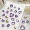 A Whole Pack Of 360 Crystal Purple Pointed Bottom Diamonds, Love Diamonds, Crooked Hearts, Light Violet Nail Art Jewelry.