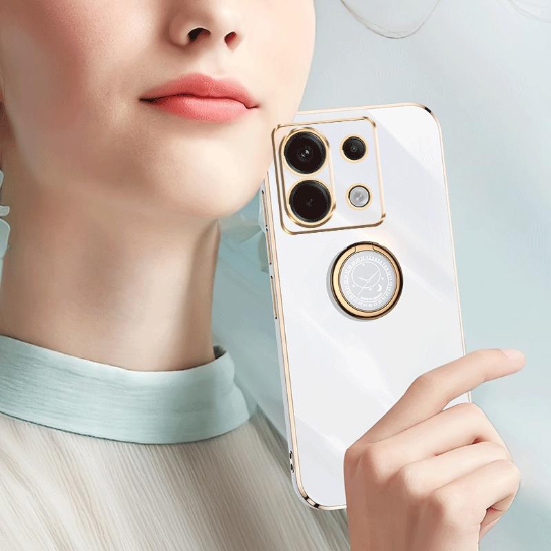 XINLI For Xiaomi Redmi Note 13 Pro 5G/Poco X6 5G Case TPU Phone Back Cover Electroplating Edge with Kickstand