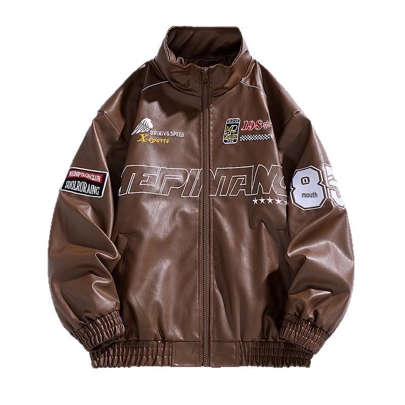 Herren Trendy PU-Leder Motorradjacke - Vielseitiges Frühjahrs- & Herbst-Oberteil