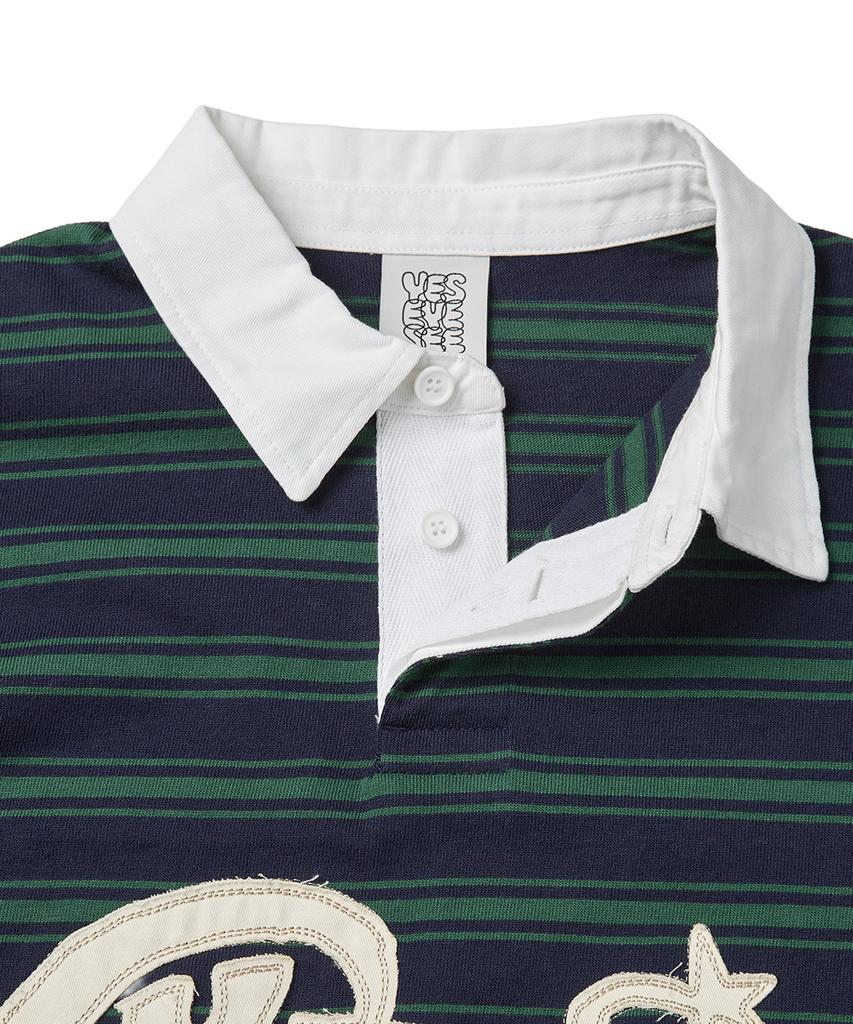 YESEYESEE Stripe Star Rugby Shirt Green