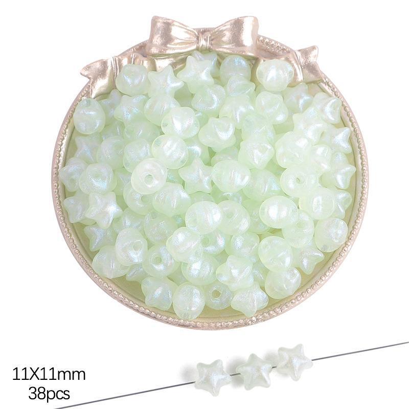 Iridescent Acrylic Pentagram & Peach Heart Beads for DIY Jewelry Making