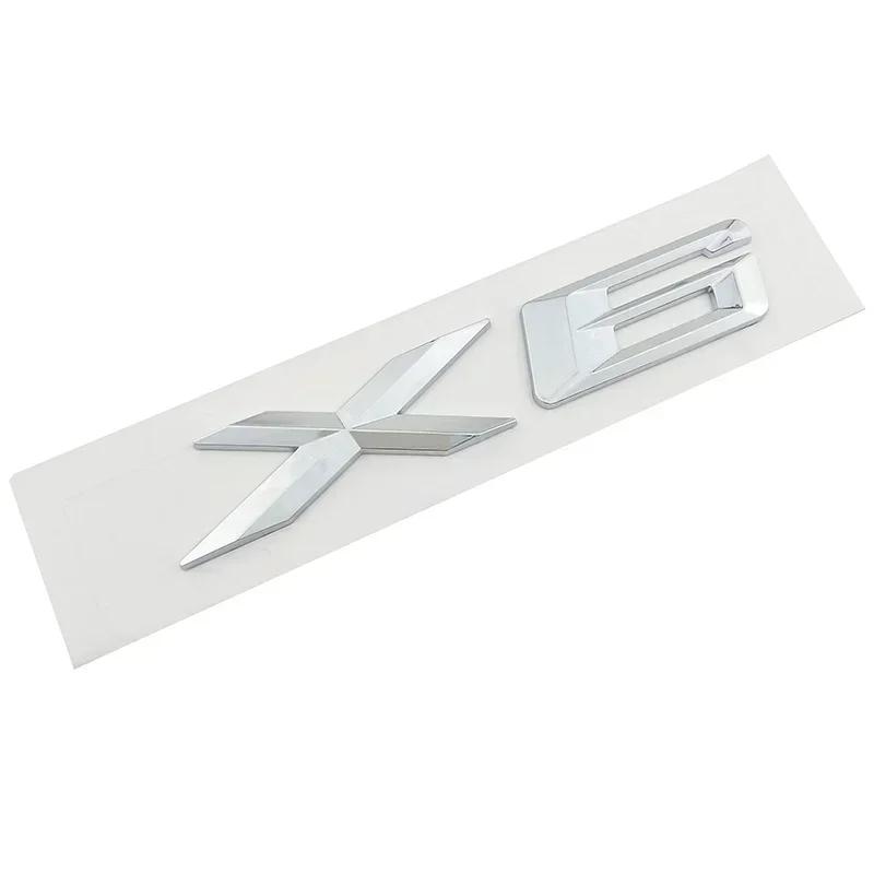 for BMW X1 X3 X5 X6 E83 F25 GT Accessories Styling 3D Chrome Logo Silver Tail Letter Plastic Emblem Badge Sticker Decoration