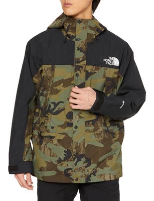 North Novelty Mountain Light Jacket Vodotěsná Prodyšná TNF Camo S [The Face] Pánská Gore-Tex