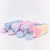 Plush Pencil Case For Girls Kawaii Gradient Color Stationery Storage Bag Zipper Pencil Bag School Office Pouch Purse Storage