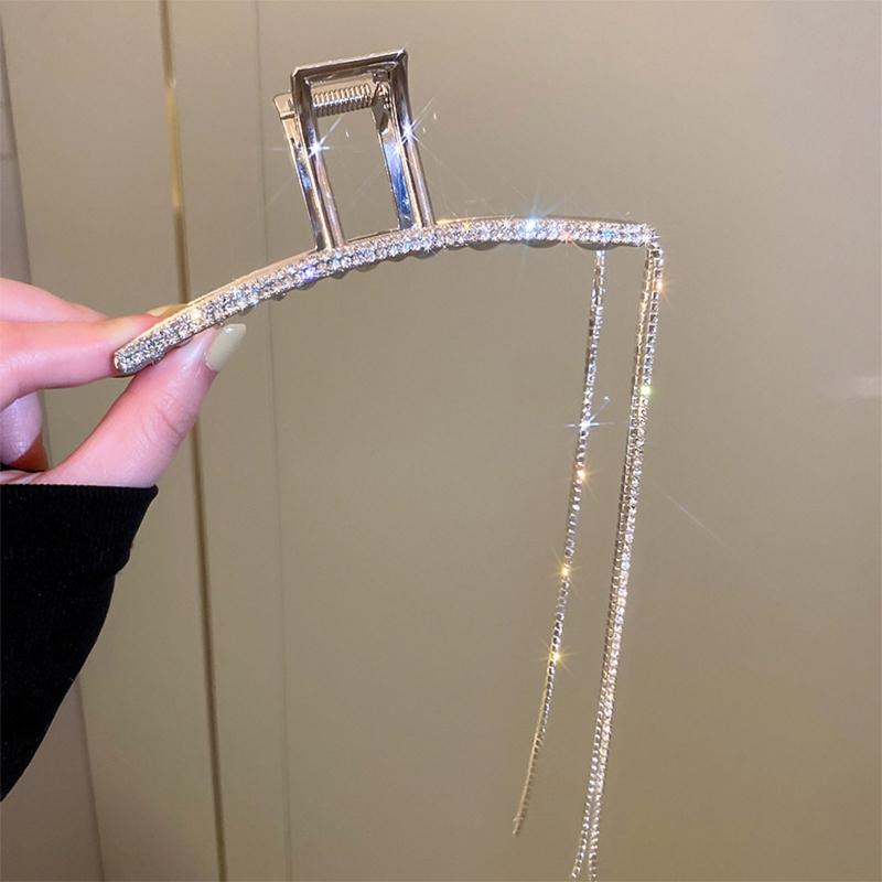 Französische Lange Quaste Hai Haarspange Strass Haarspange Haarnadel Barrett Haaraccessoires für Freundin Frauen