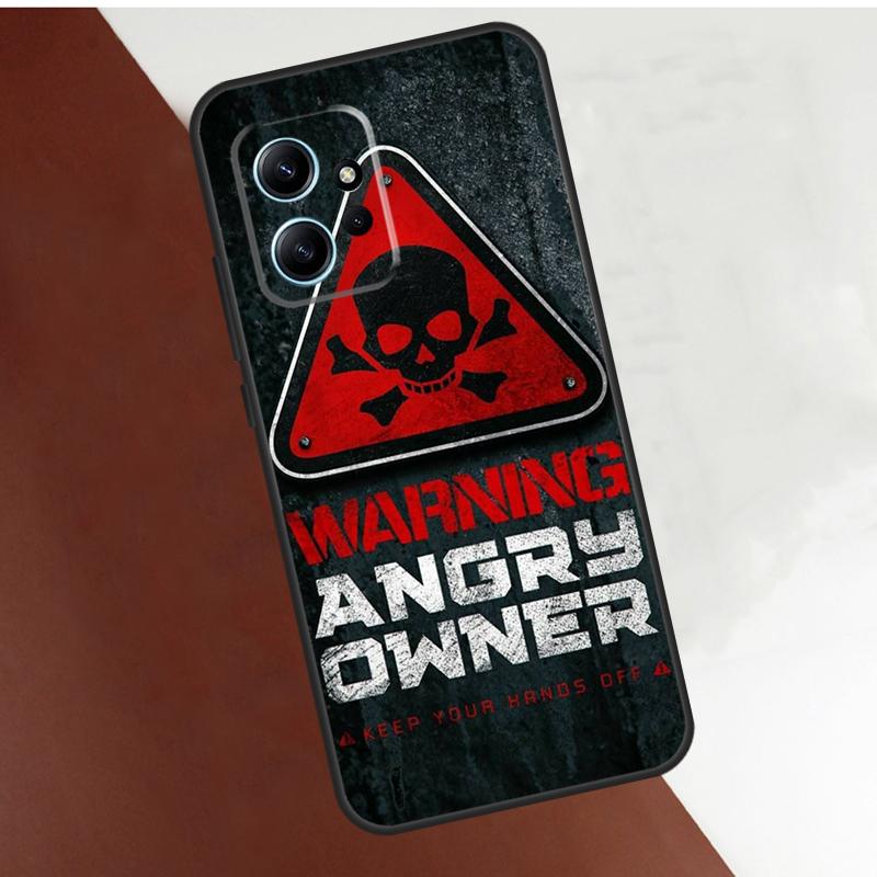Warning Angry Danger Owner Case For Xiaomi Redmi Note 14 10 11 12 13 15 Pro Plus Cover For Redmi 15 14C 12C 10C 13C 15C