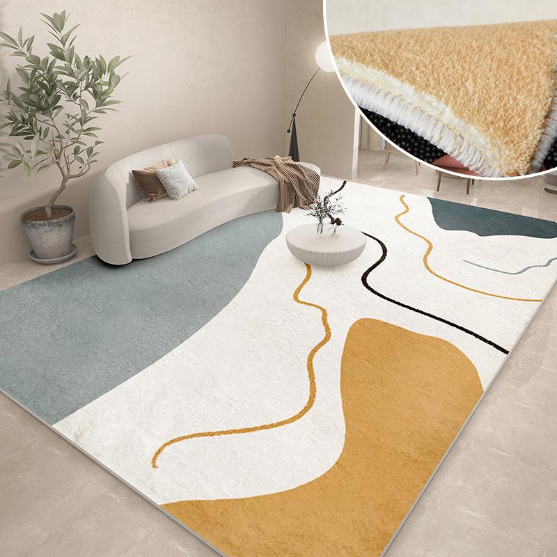 Modern Carpets for Living Room Abstract Large Area Plush Rugs Bedroom Decor Bedside Carpet Grey Thickened Floor Mat Lounge Rug