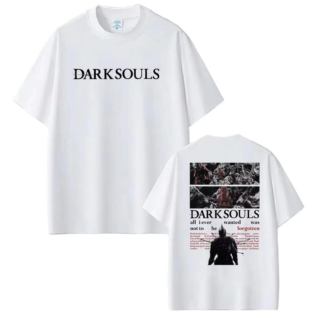 Popolare Gioco Dark Souls Grafica Unisex Moda Vintage Manica Corta Harajuku Gotico Donna e Uomo T-shirt