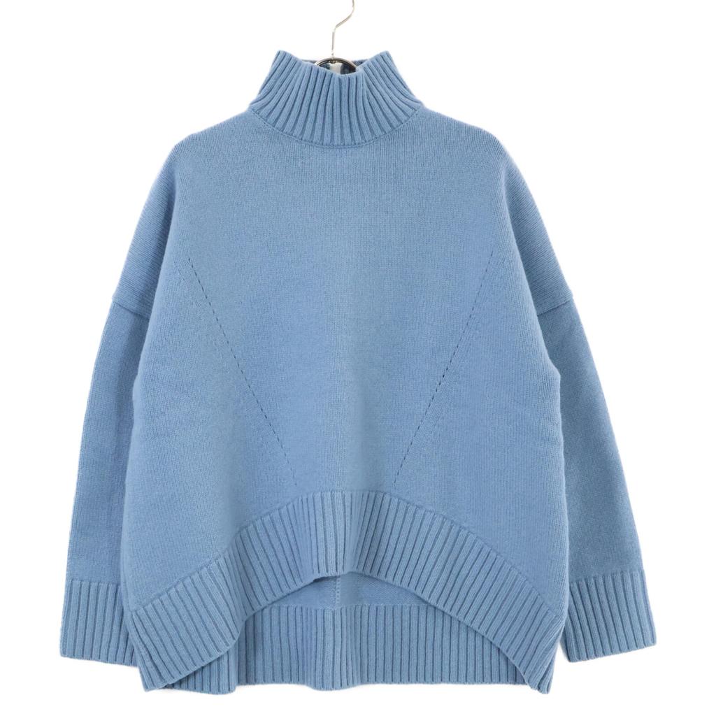 CINOH 21WKN005 Blue Oversized High Neck Knit Tops 38 blueUsed
