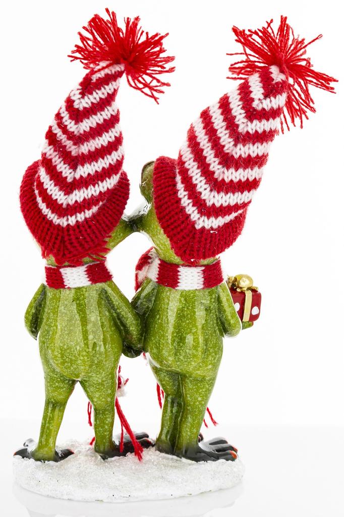 Christmas Frog Figurine with Gift Pair 20cm