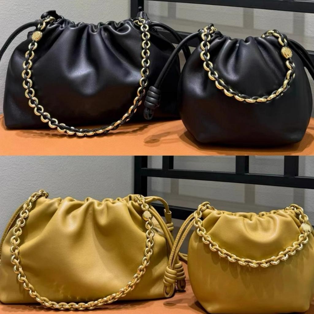 High Quality Leather Women'S Bag Donut Chain Lucky Bag Bag Drawstring Cloud Bag Underarm Bag