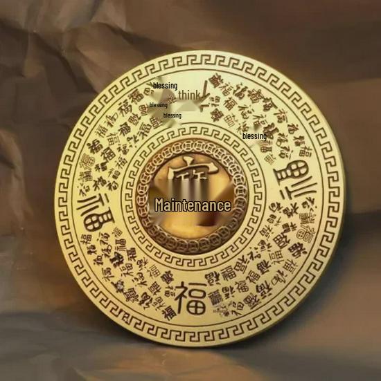 Retro Brass Mini Compass & Bagua Gyroscope with Handle