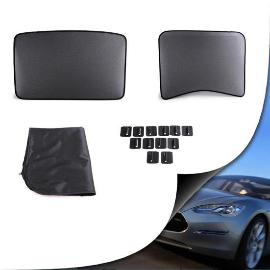 

2Pcs Sunroof Sunshade Front/Rear Sky Cooling Pattern Starry Black Heat Insulation Glass Roof Sunshade