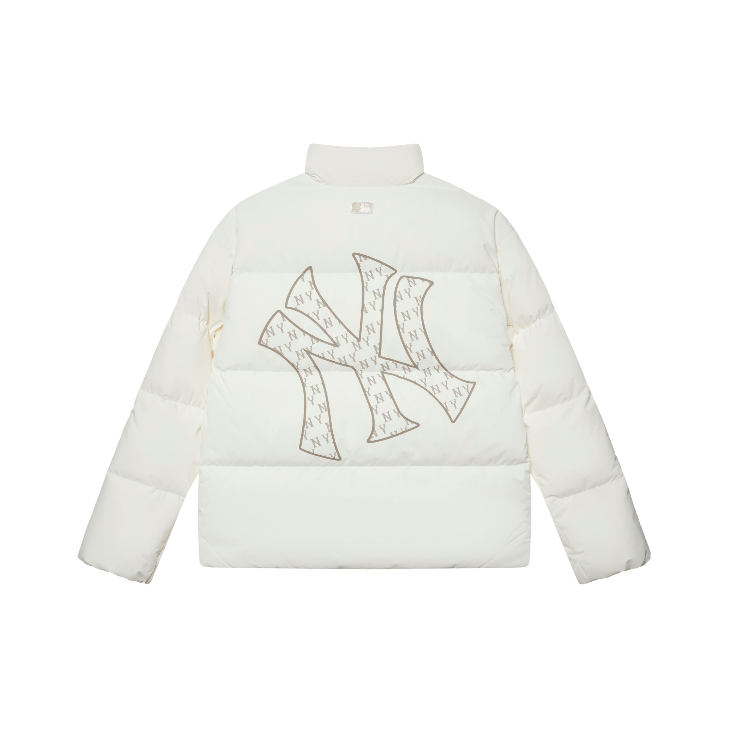 Série Monogramme MLB New York Yankees FW24 Duvet d'Oie Épais Col Pelucheux Logo Monogramme Intérieur Ourlet Élastique Chaîne Veste Doudoune Chaude 3ADJM1646-50CRS XL white