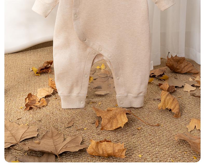 Unisex Pure Cotton Baby Long Sleeve Bodysuit for Spring & Autumn Outdoor Play