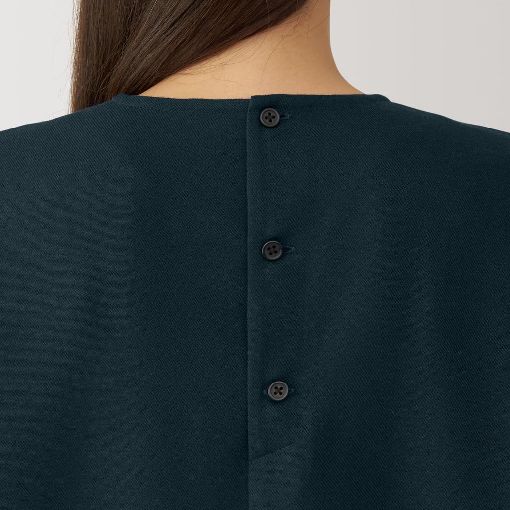 MUJI Brushed Pullover Long Sleeve Dark Size XXL Women's Dress, Navy, BC2KSA4A, Women's