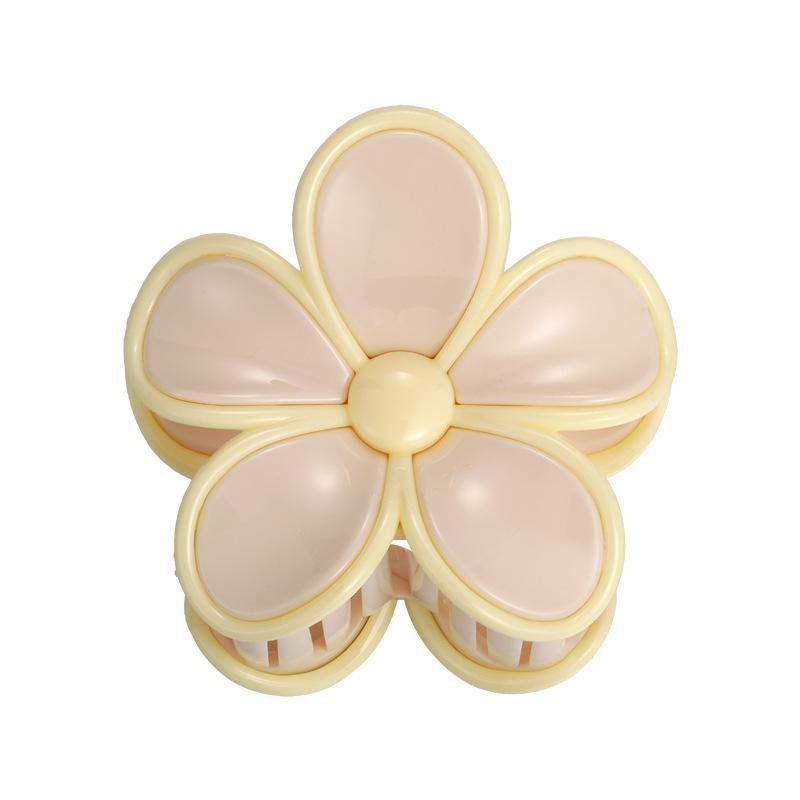 Summer Cream Color Flower Hair Claw For Woman Girl Sweet HairClip Plastics Hairpin Crab Barrette Female Fashion Hair Accessories