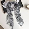 New silk scarf premium printing loose multi-purpose simple polka dot headband leopard print sweet cool streamer