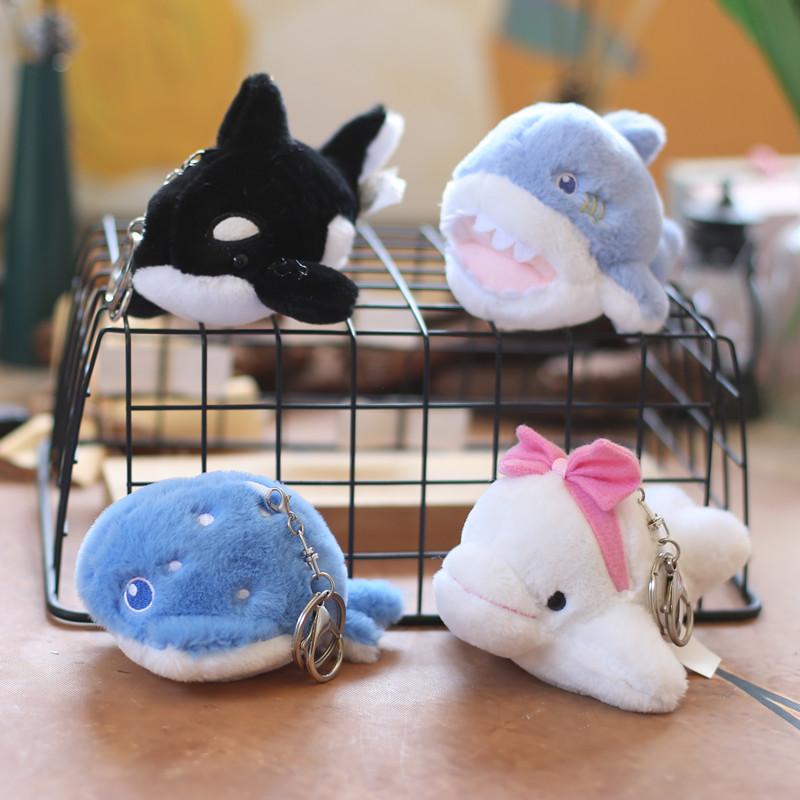 Cute Cute Marine Animal Dolphin Pendant Plush Toy Little Whale Bag Hanging Shark Keychain