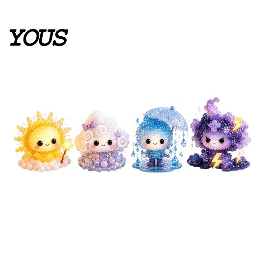 Beaded Figure Making Kit Glowing Fantasy Spirits DIY Bead Kit, 3D Mini Elf Beading Craft Set, Handmade Art Small Display Crafts Ornament with