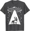 Basset Hound UFO Alien Abduction Graphic Tee Funny Dog Lover Gift T-Shirt