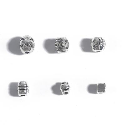 Cuentas espaciadoras de plata, cuentas sueltas de aleación de varios colores de plata para hacer componentes de joyería, pulseras, collares, adornos de bricolaje