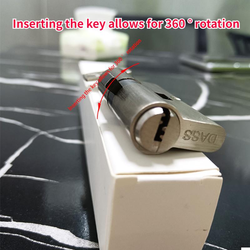 5pcs Keys Lock Cylinder,Door Cylinder 50-120mm Biased Lock Cylinder Double-side Lock Core Anti-Theft Entrance Brass Door Lock