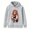 Kids Girls Boys Cute Cartoon Doll Print Pullover Hoodie, Cozy Long Sleeve Casual Sweatshirt For Daily Wear School Street Hip Hop Style Tops For