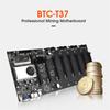 Mining motherboard with processor, fan and 8 slots for ddr3 graphics cards with integrated memory