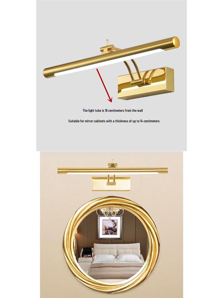 Minimalist LED Anti-fog Vanity Light for Bathroom & Makeup Mirror, Drill-free Installation