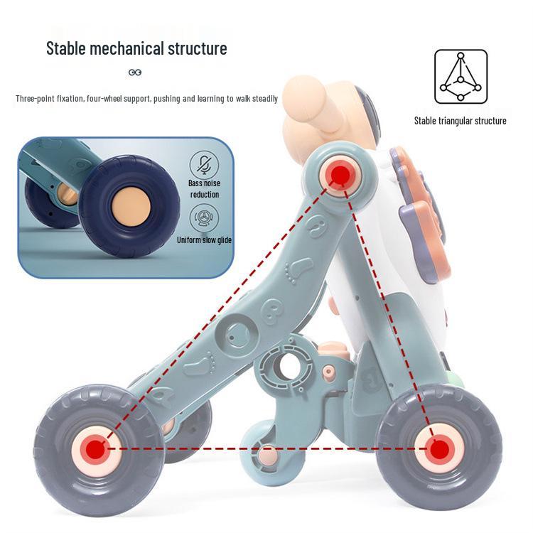 Adjustable 3-in-1 Baby Walker & Pushable Stroller Toy for Ages 0-3