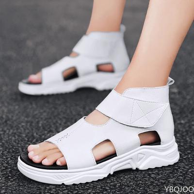 Sandali Neri Da Uomo High-Top Piattaforma Scarpe Estive 2025 Designer Traspiranti Casual Pelle Morbida Infradito da Spiaggia