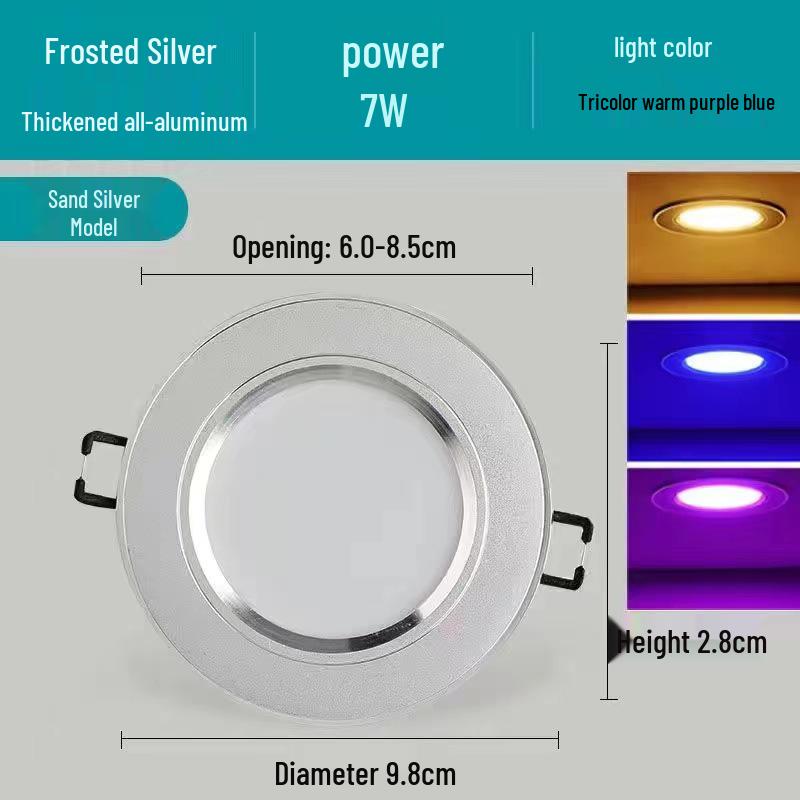 5W Dimmable Ceiling Downlight with 3-Color Settings