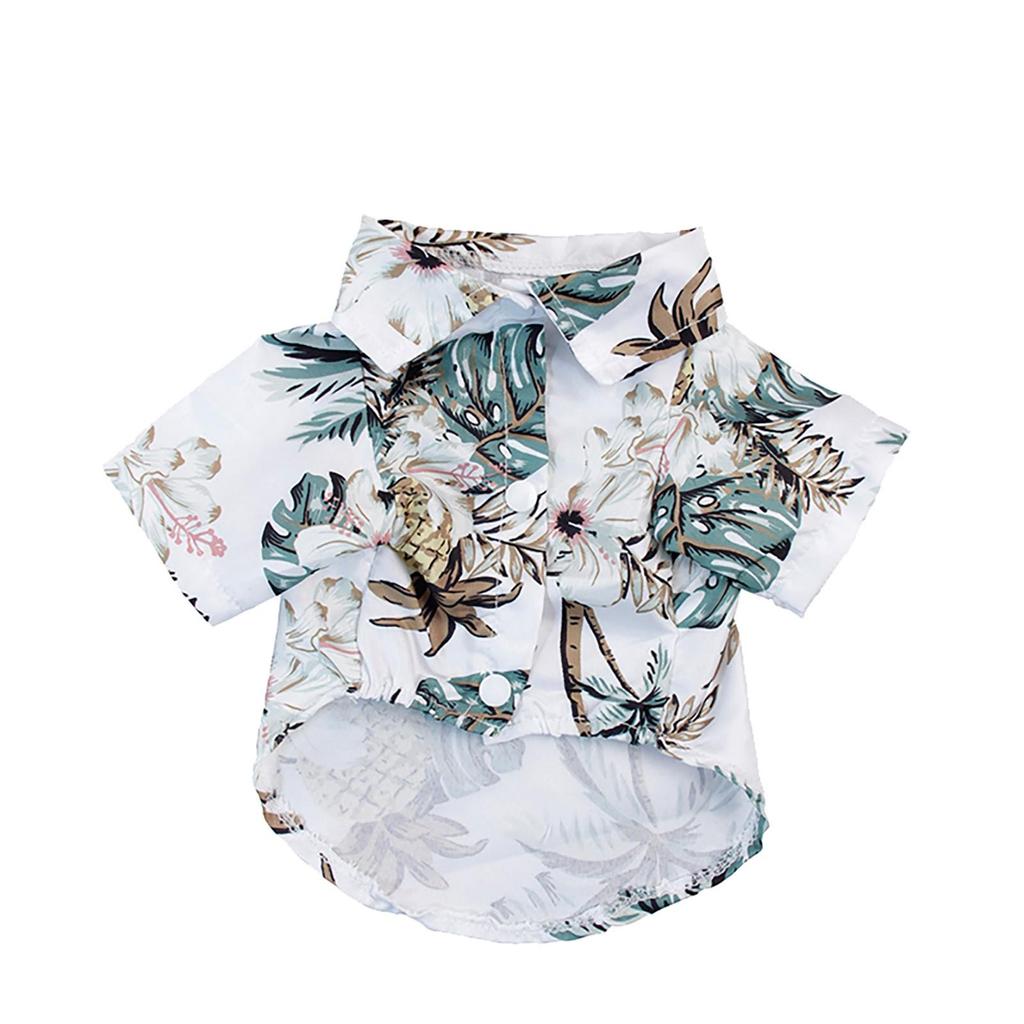 Letni T-shirt dla zwierzaka Hawajski Kwiat Koszulka dla psa z hawajskim nadrukiem T-shirt dla zwierzaka