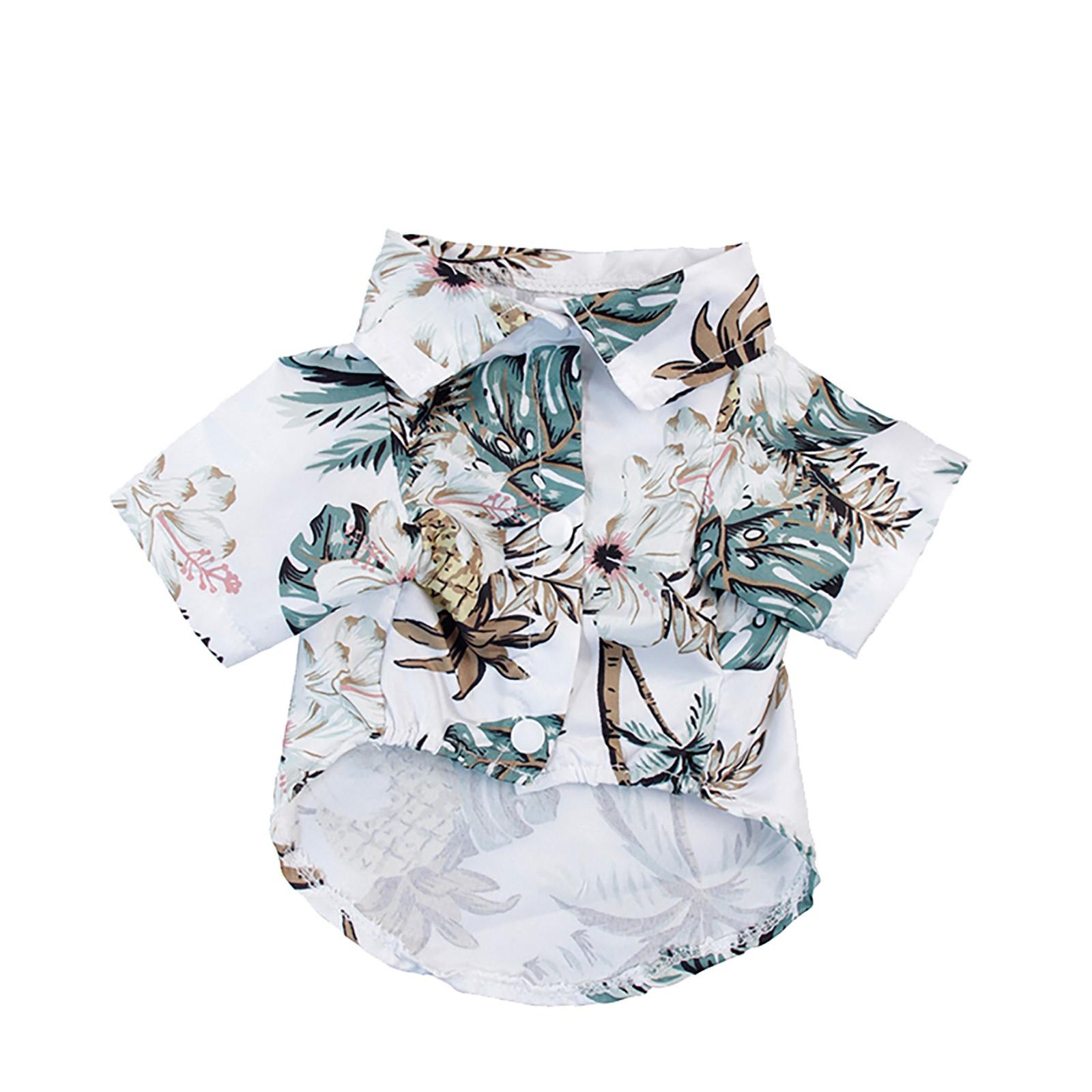 

Летняя футболка для питомца Гавайская Цветочная Футболка для собаки с Гавайским принтом Футболка для питомца S белый