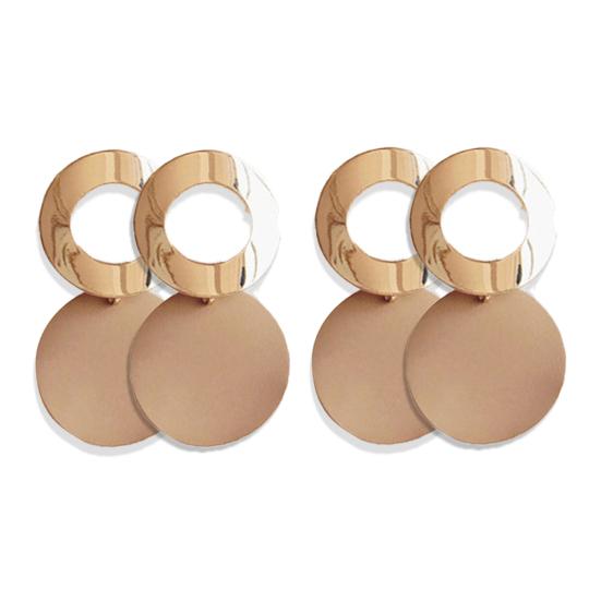 

2 пары стильных женских геометрических круглых висячих полых круглых серег-гвоздиков ювелирных изделий кофейный