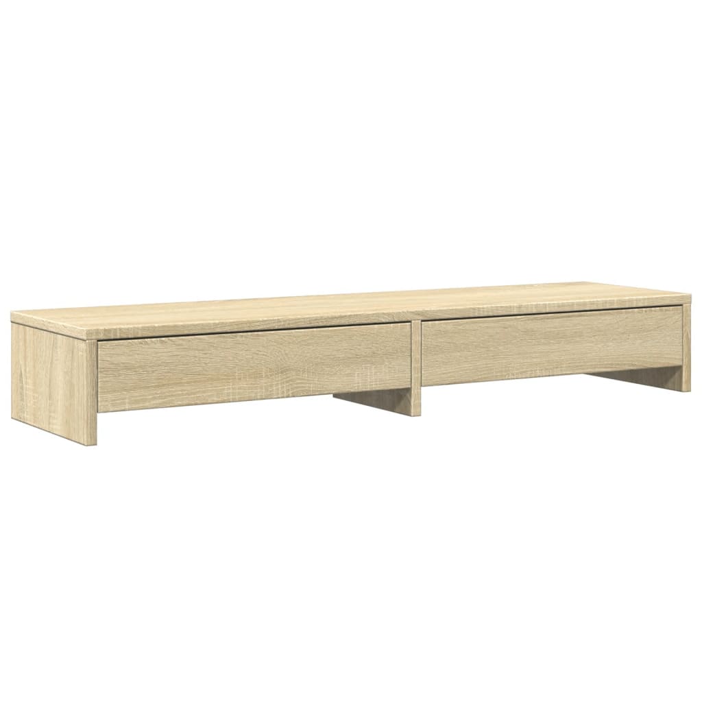 Vidaxl Podstawka Pod Monitor, Z Szufladami, Dąb Sonoma, 100X27X15 Cm
