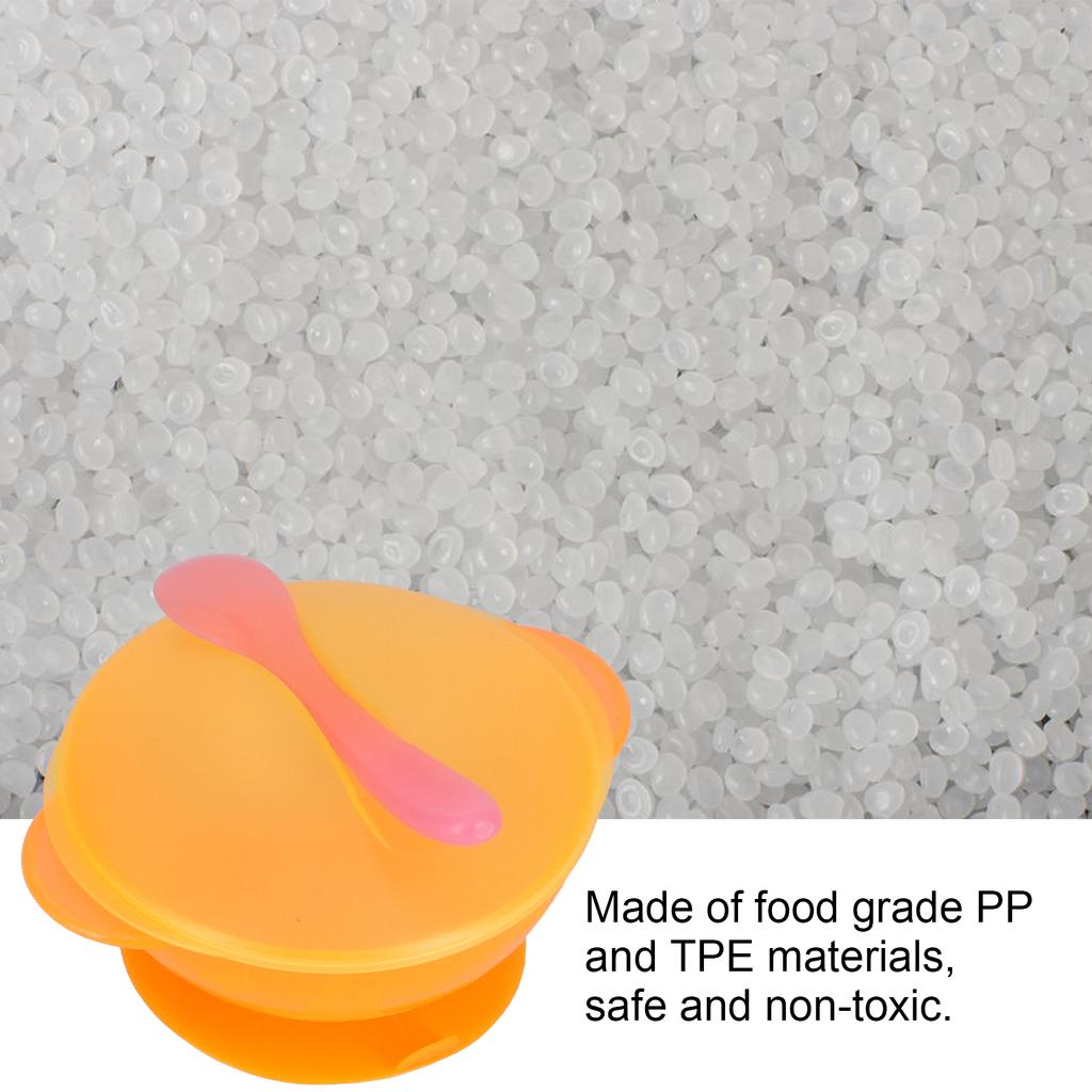 Baby Suction Bowl with Lid and Spoon Set Food Grade PP Machine Washable Baby Feeding Bowls