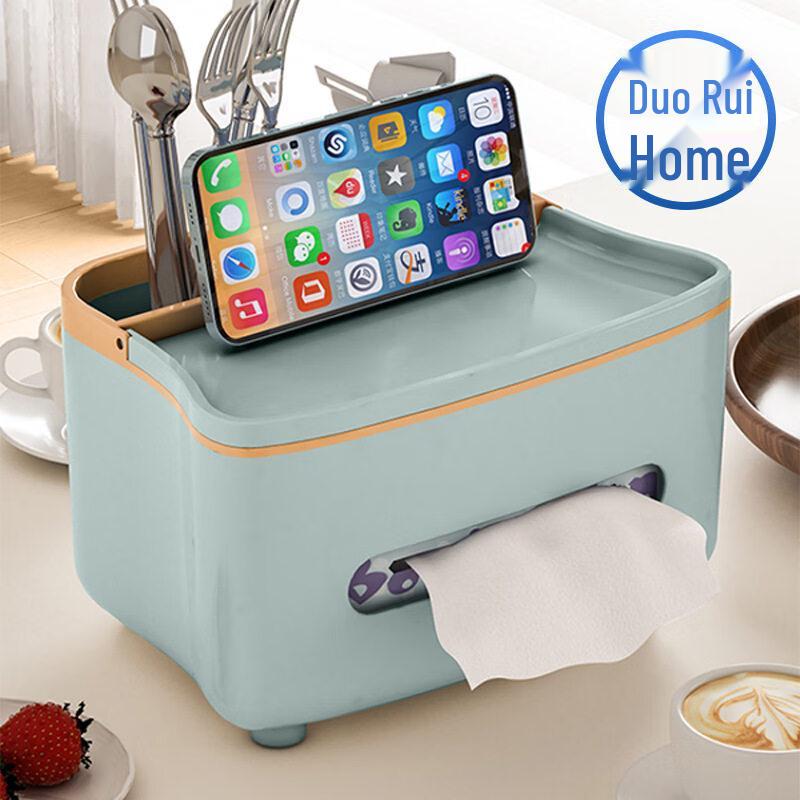 LIEI Light Luxury Desktop Tissue Box with Remote Holder