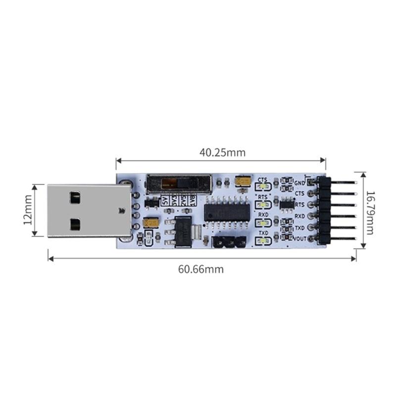 MultiLevel USB To TTL Serial Adapter Module 4Voltage Output 5V 3.3V 2.5V 1.8V Universal Compatibility Compactly Design
