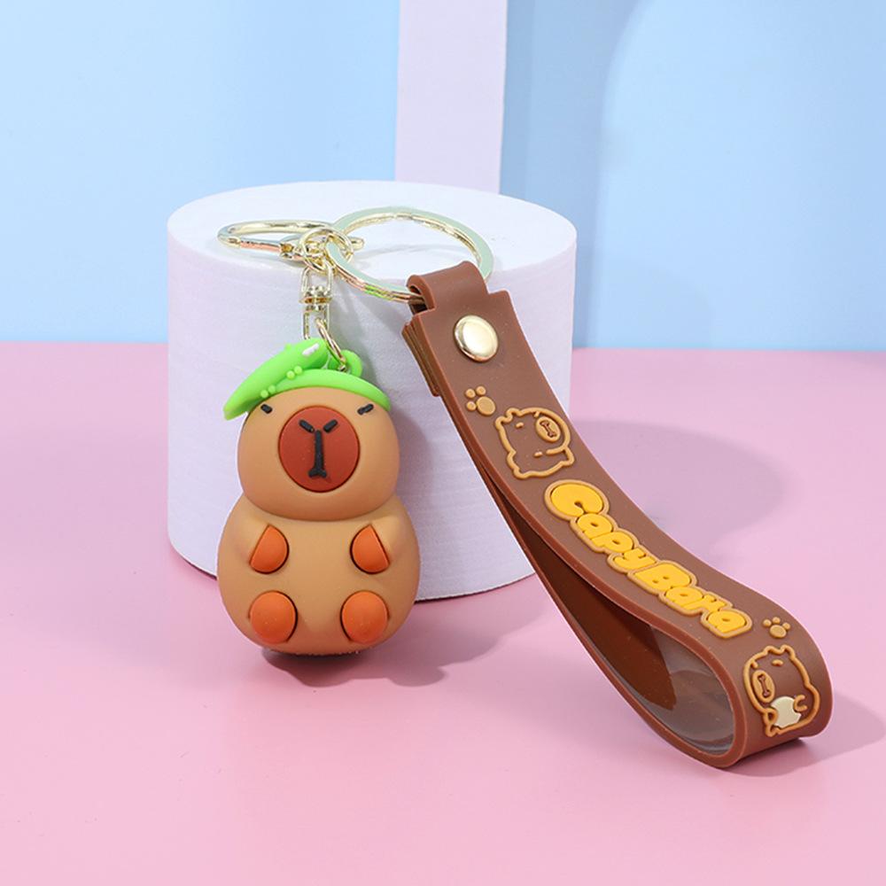 Creative Cute Capybara Keychains For Car Keychain Anime Cartoon Capibala Pendant Women Doll Keyring Charm Holiday Gifts Jewelry