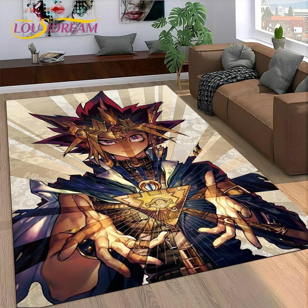 27 Style Yu-Gi-Oh Blue Eyes Dragon Monster Gold Card Cartoon Game Carpet Rug for Bedroom Living Room Home Sofa,Decor Floor Mat