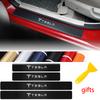 4pcs Car Door Sill Carbon Fiber Sticker Threshold Side Anti Scratch Waterproof Decal for Model 3 Model S Model X Model Y