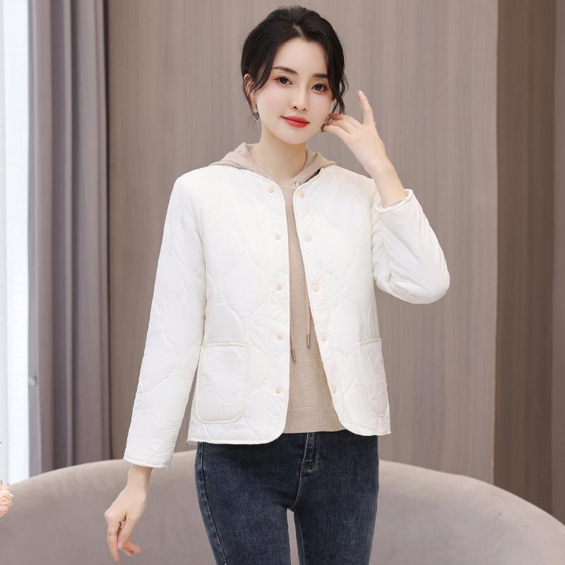 Women's Slim Fit Velvet Lined Cotton Jacket - Warm, Lightweight Inner Layer for Autumn and Winter