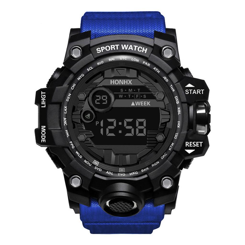 Multifunction Men's Watches Outdoor LED Digital Sports Watch for Man Kids Teen Dark-screen Design Luminous Electronic Wristwatch