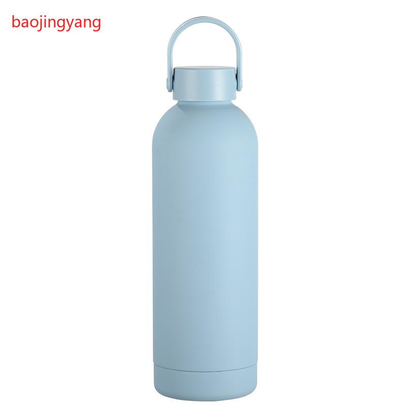 350/500/750/1000ml Macaron Color Cola Shape Insulated Bottle, 304 Stainless Steel Vacuum Flask, Portable Handle Water Bottle