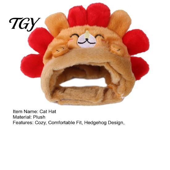 Small Pet Daily Wear Cute Hedgehog Cat Hat, Plush Cozy Adjustable Fit, Fashion Accessories Funny Hat for Cats, Puppies, Dogs Dog Winter Warm