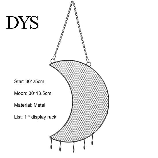 Earring Stud Grid Wall Hanger Jewelry Display Stand Exquisite Ornamental Space-saving Moon Star Shaped Wrought Iron Earrings Shelf for Bedroom
