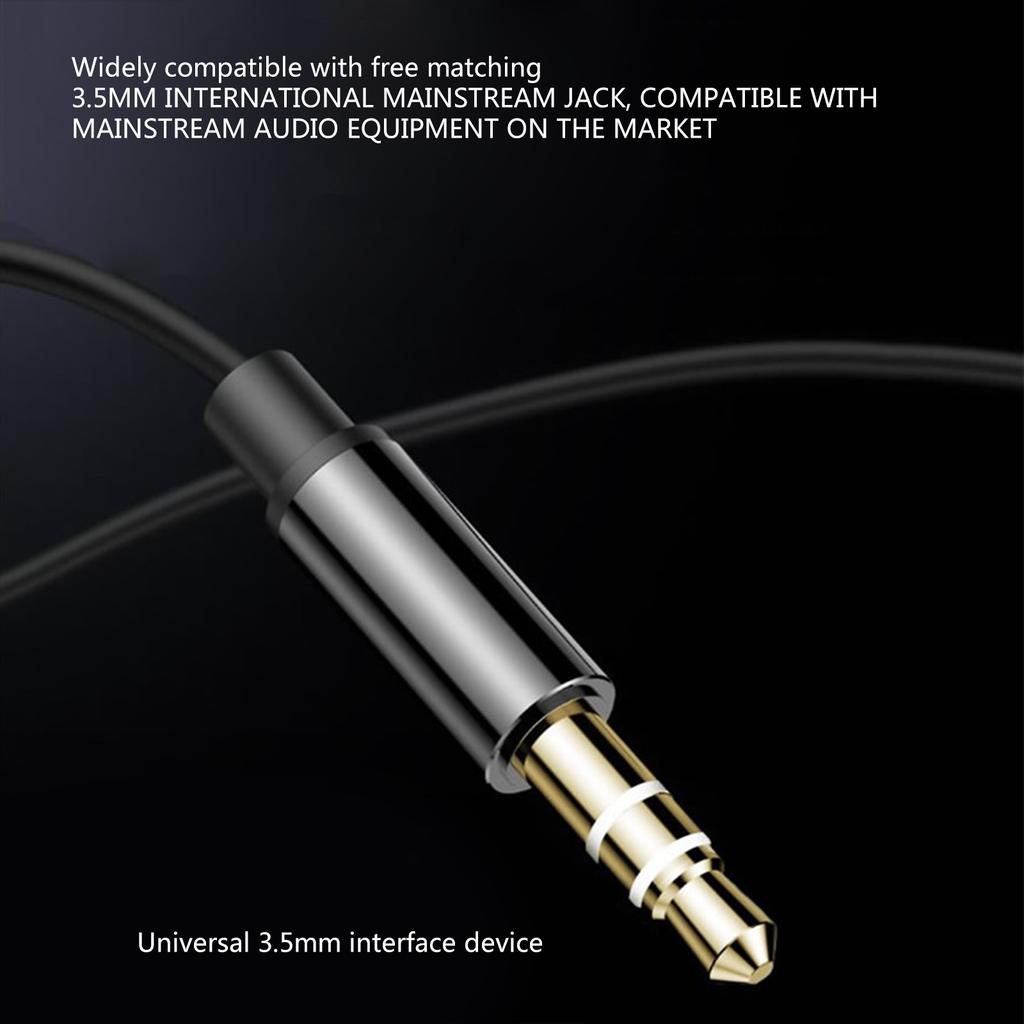 3.5mm Single Side Audio In Ear Earphone Universal Earbud Black Headset for Mobile Phone Tablet PC Computer MP3 Players