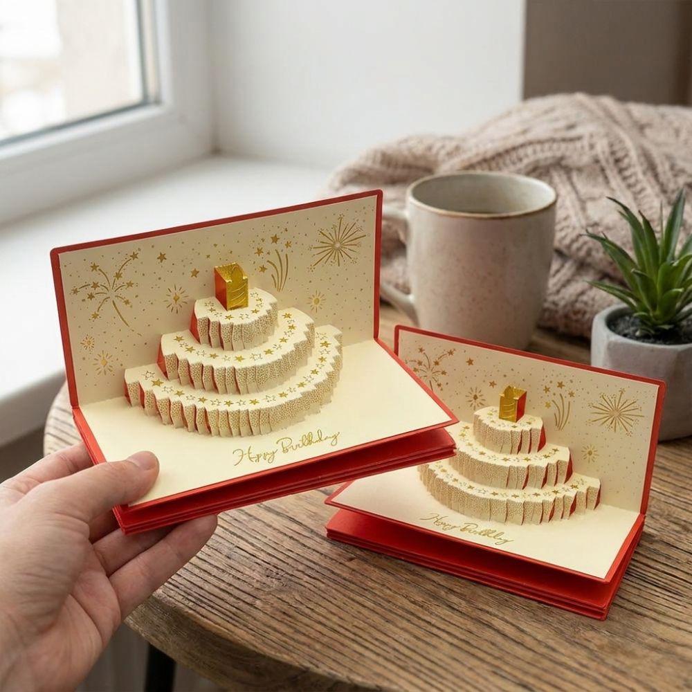 Folding Birthday Red Envelope 6 Card Slots Lucky Money Envelope Gift Giving